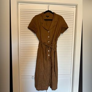 Quince button front linen dress